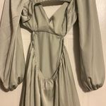 Hello Molly Green Satin Dress Photo 4