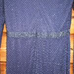 Mac Duggal  5056 Womens Blue BEADED HIGH NECK LONG SLEEVE GOWN WITH DETAILED BELT Photo 11