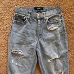 Aeropostale High Rise Distressed Raw Hem Mom Jeans Photo 5