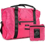 London Fog Brand New  13x18x6 Foldable Travel Duffle Bag Raspberry Pink $78 Photo 0