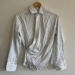 Madewell Asymmetric Button-Up Shirt in Hydrangea, Size 00 Photo 6