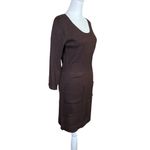 VTG Y2K Stevie & Lindsay Knit Sweater Dress Brown Acrylic Pocket Tunic Sz Small Photo 7