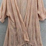LuLaRoe  Women's Beach Coverup Open Front Cardigan Pink Size Medium Open Knit Photo 0