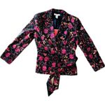 Diane Von Furstenberg NWT DFV Diane Von Furstenburg Silk Assets Blazer Jacket Moody Dark Romance Med Photo 4