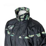 SERGIO TACCHINI Black Nylon Jacket Floral Paisley Size 8 Vintage Korea Photo 6