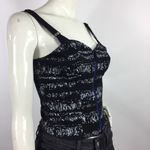 Bebe PH8 by Zip Bustier Active Top Size S Printed Black Y2K Photo 11