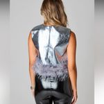 BuddyLove QUEENIE METALLIC FEATHER TRIM TOP Photo 4
