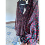 Altar'd State Altar’d State Ditsy Floral Ruffle Mini Dress Black Red Open Back Romantic Garden Photo 5