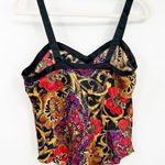 California Dynasty Women VTG Vintage Y2K Dark Cottagecore Floral Cami Tank Top S Gold Photo 5