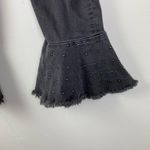 Anthropologie  Pilcro Embellished Slim Flounced Flare Crop Jeans Washed Black Photo 8