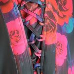 Torrid  MINI SCUBA ILLUSION NECK DRESS BLACK FLOWERS 1X Photo 9