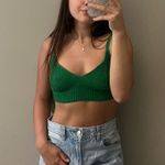 Sweater Knit Crop Top Green Photo 0