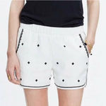 Madewell  Embroidered White Linen Pull on Shorts Size‎ Small #F3130 Photo 0