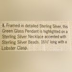 Silpada  Sterling Silver Necklace Green Glass & Sterling Beads  16.5" Photo 6