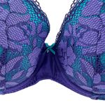 Betsey Johnson  Purple & Teal Lace Lined Underwire Bra Size 32DD Photo 4