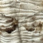 Handmade Grooved Ivory Sheared Mink Sections Fur Jacket with Rabbit Collar Tie Belt MED Photo 10