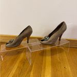 HALSTON VINTAGE!! Cocoa Suede Peep Photo 2