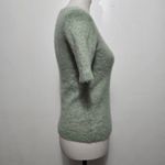 Everlane Short Sleeve Fuzzy Knit Sweater Tee Light Green Size XS Alpaca Luxury Photo 3
