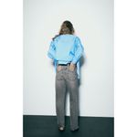 ZARA  Current Season High Rise Straight Leg Jeans Grey Z1975 Womens 34 US 2 Photo 4