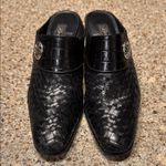 Brighton EUC Black Woven Mules with Silver Accent Sz 8 Photo 1