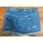 Free People  Distressed Denim Mini Skirt Size 6 Photo 5
