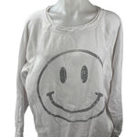 LaBiz Womens White Smiley Distressed Crew Neck Long Sleeve Sweatshirt Top Size M Size M Photo 0