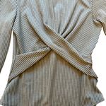 Lulus  Green Ribbed Twist-Front Long Sleeve Bodysuit Women's Size Medium Photo 1