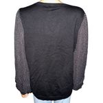 Adrianna Papell V Neck Ruffled Polka Dot Sleeve Sweater Photo 2