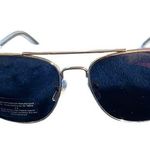 J Crew Factory Sunglasses Square Aviators Bronze Wire Frames Clear Plastic Arms Photo 0