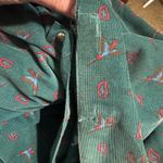 Bryn Connelly Corduroy Jumper Dress Sz 4P Paisley & Birds Green Midi VTG 80s Photo 7