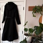 Michael Kors Michael Classic Black Trench Coat Size XXL Hooded Belted Jacket Photo 11
