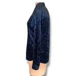 Vintage Wrangler Star Print Velvet Western Shirt Small Black Blue Long Sleeve Photo 2