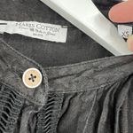 Haris Cotton 100% Linen Dress Size XS Black Crochet Trim Made in Greece Coastal Photo 7