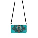 Classic Western Buckle Crossbody Trifold Wallet Green Photo 1