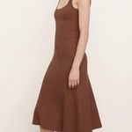 Vince  Cotton Brown Sweetheart Neck Midi Ribbed Tank Dress Size Large NWT $245 Photo 1
