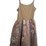 Fit & Flare Dress Beige Floral Tulle Skirt Size XS Photo 0