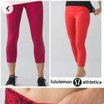 Lululemon  athletica reversible leggings in orange and  red in size 4 Photo 1