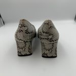 Franco Sarto Snakeskin Pointed Toe Block Heel Pumps Women's 6M Beige Neutral Photo 3