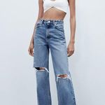 ZARA High Waisted Ripped Jeans Photo 0