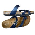 Birkenstock Betula Mia Soft Sandals Navy Blue Gold Buckle 37 Size 6 Photo 2