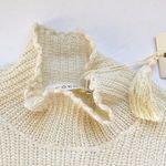 Doen Alpaca and silk mock neck lightweight cream sweater top Photo 11