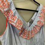Market & Spruce Stitch Fix l  Blue and White Striped Embroidered Dress Size 3X Photo 3