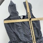 Evereve Shirt Womens Small Blue White Surplice V Neck Peplum Ruffle Sleeveless Photo 5