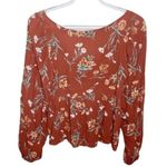 American Eagle floral print tie boho baby doll blouse size S Photo 1