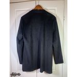 Joan Vass Joan‎ Vass Faux Suede Vegan Leather Blazer Womens XL Black Stretch Jacket Photo 3