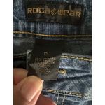 Rocawear  Y2K Straight Leg Style Jeans Red Logo Pockets Medium Wash Size 15 Photo 2