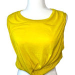 Free People Movement  WOMEN'S TWIST FRONT BOXY TANK TOP YELLOW SIZE LARGE Photo 0
