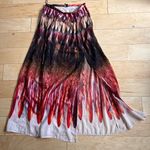 Topshop  Maxi watercolor Slit silk Skirt Approx Small Photo 3