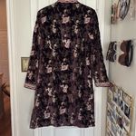 Boston Proper Heavily embroidered velvet long jacket Photo 6