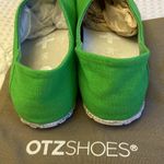 36.5 NEW! OTZ Canvas Linen Slip Ons Size .5 GREEN Shoes Flats Photo 11